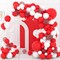 Red White Balloon Arch Garland kit - Matte Red White Balloons Red Confetti Balloons for Wedding Birthday Graduation Christmas Valentines Mother's Day Anniversary Party Decorations